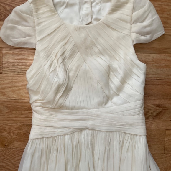 Beautiful cap sleeve chiffon j crew wedding dress - Picture 3 of 6